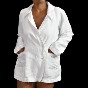 Show Me Your Mumu Escape White Linen Blazer Romper Size Medium